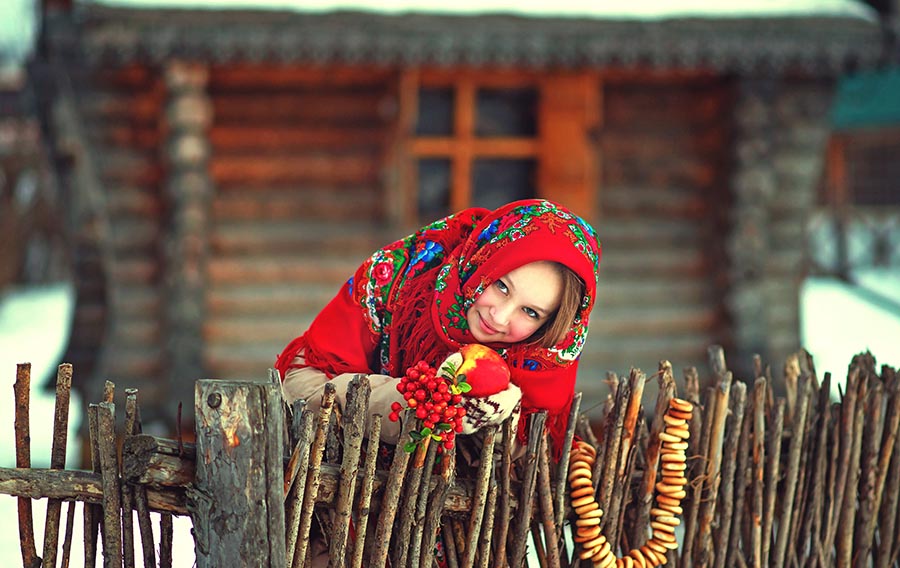 Sexy girl Women in Slavic costumes in Guangyuan
